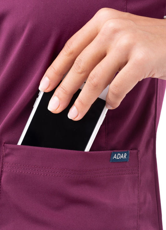 Adar Women’s Sweetheart V-neck Scrub Top - Healed Hearts Scrub Apparel