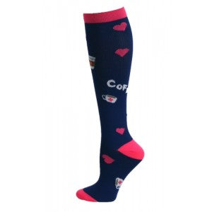 Premium Coffee Fashion Compression Sock - Healed Hearts Scrub Apparel