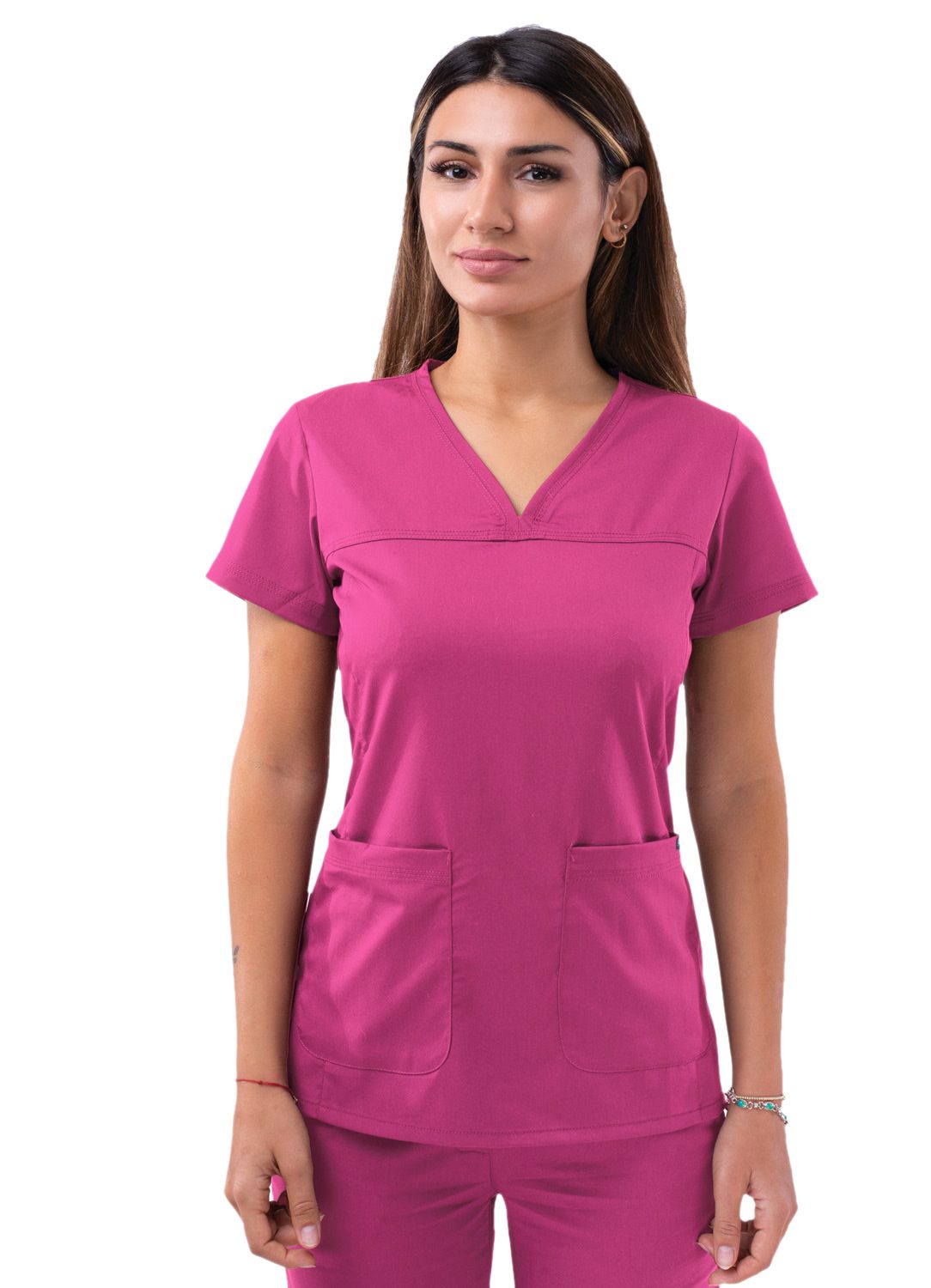 Adar Women’s Sweetheart V-neck Scrub Top - Healed Hearts Scrub Apparel